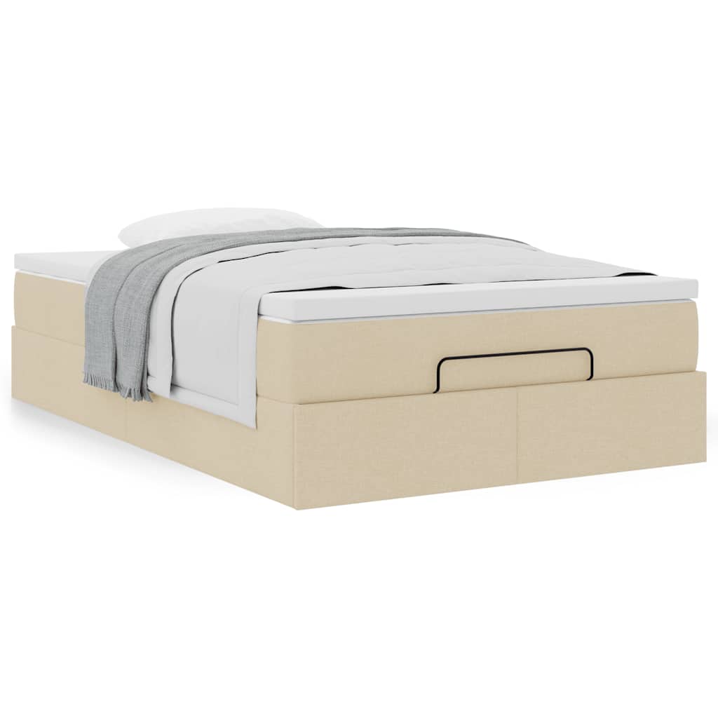 Ottoman bed met matras 120x190 cm stof crèmekleurig is nu te koop bij PeponiXL, paradijselijk wonen!