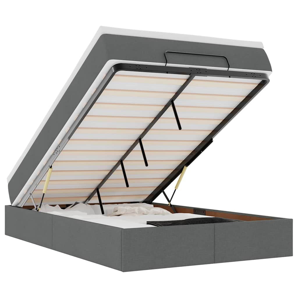 Ottoman bed met matras 120x200cm stof donkergrijs is nu te koop bij PeponiXL, paradijselijk wonen!