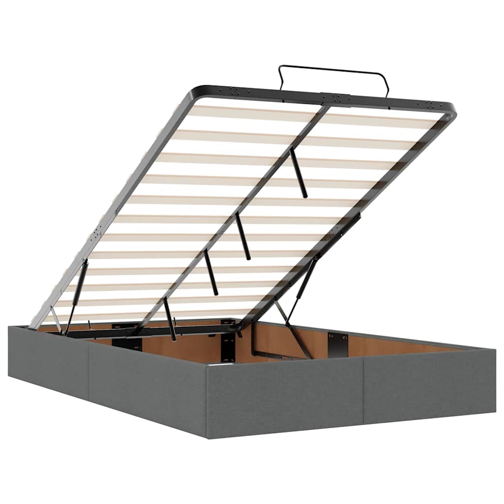 Ottoman bed met matras 120x200cm stof donkergrijs is nu te koop bij PeponiXL, paradijselijk wonen!