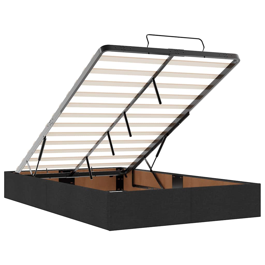 Ottoman bed met matras 120x200cm stof zwart is nu te koop bij PeponiXL, paradijselijk wonen!