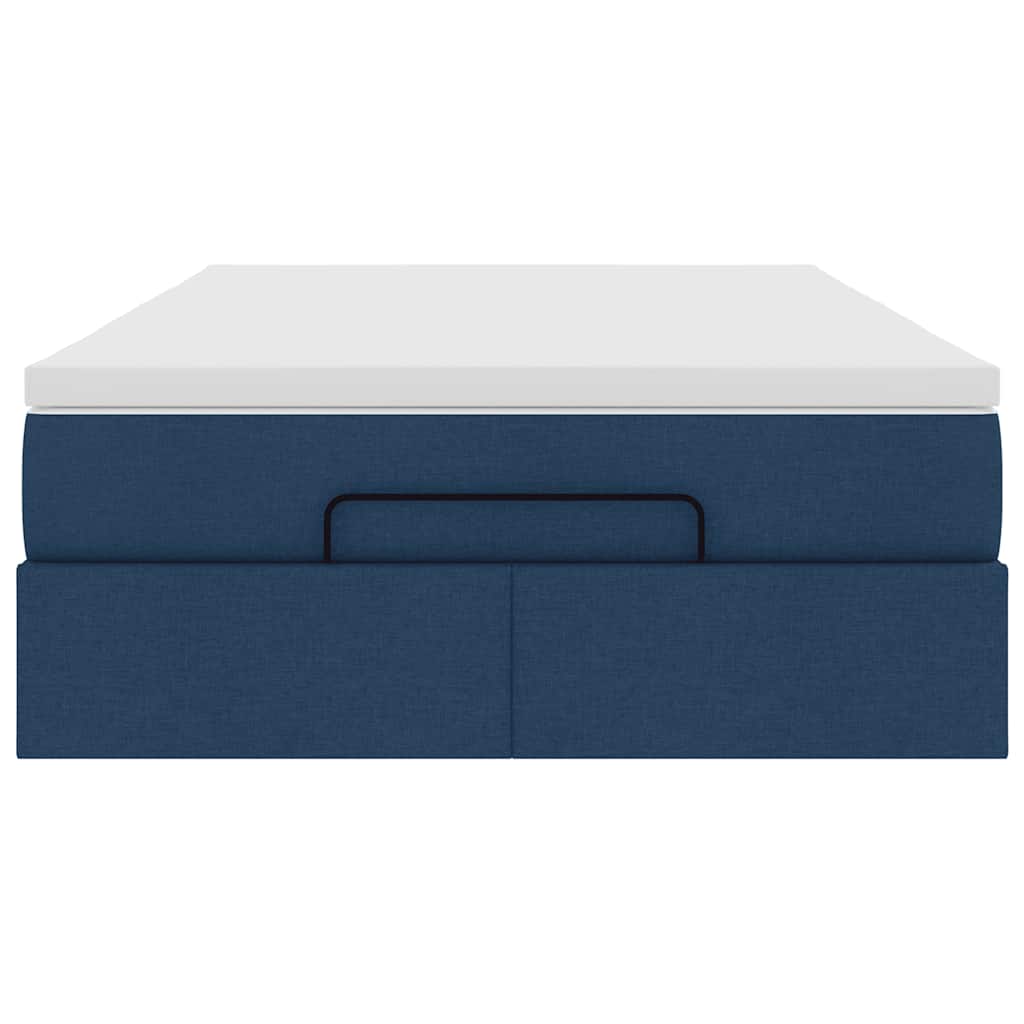 Ottoman bed met matras 120x200cm stof blauw is nu te koop bij PeponiXL, paradijselijk wonen!