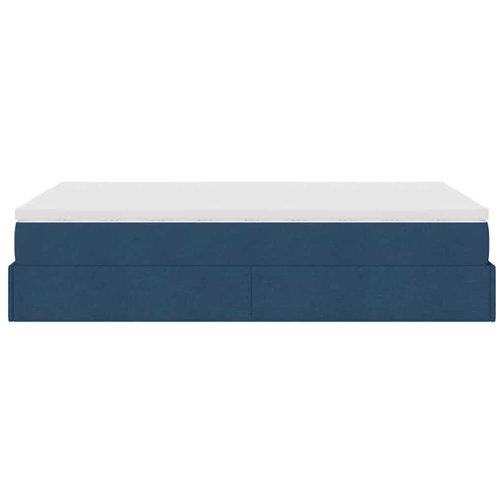 Ottoman bed met matras 120x200cm stof blauw is nu te koop bij PeponiXL, paradijselijk wonen!