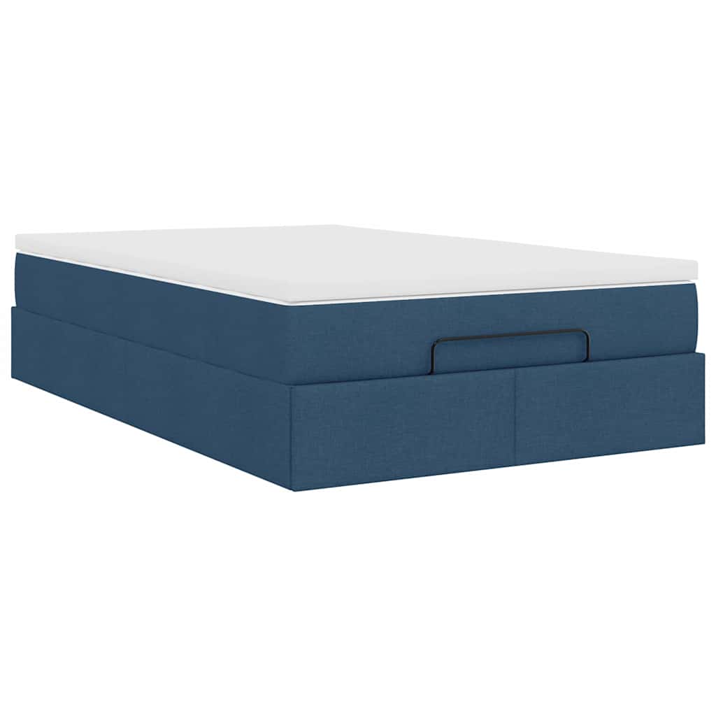 Ottoman bed met matras 120x200cm stof blauw is nu te koop bij PeponiXL, paradijselijk wonen!