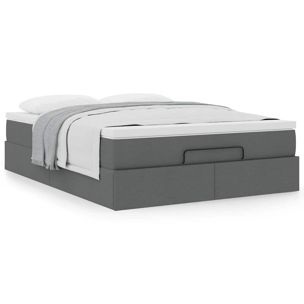 Ottoman bed met matras 140x190cm stof donkergrijs is nu te koop bij PeponiXL, paradijselijk wonen!