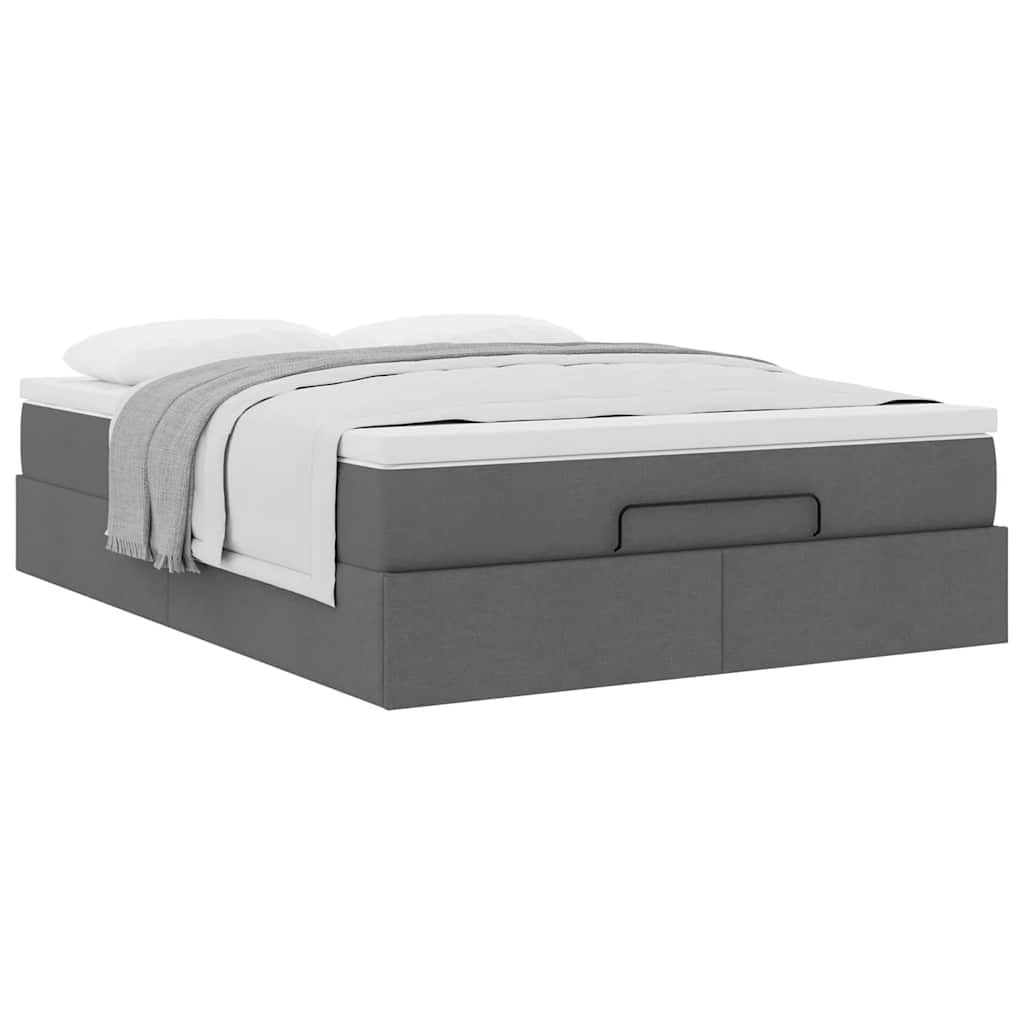 Ottoman bed met matras 140x190cm stof donkergrijs is nu te koop bij PeponiXL, paradijselijk wonen!