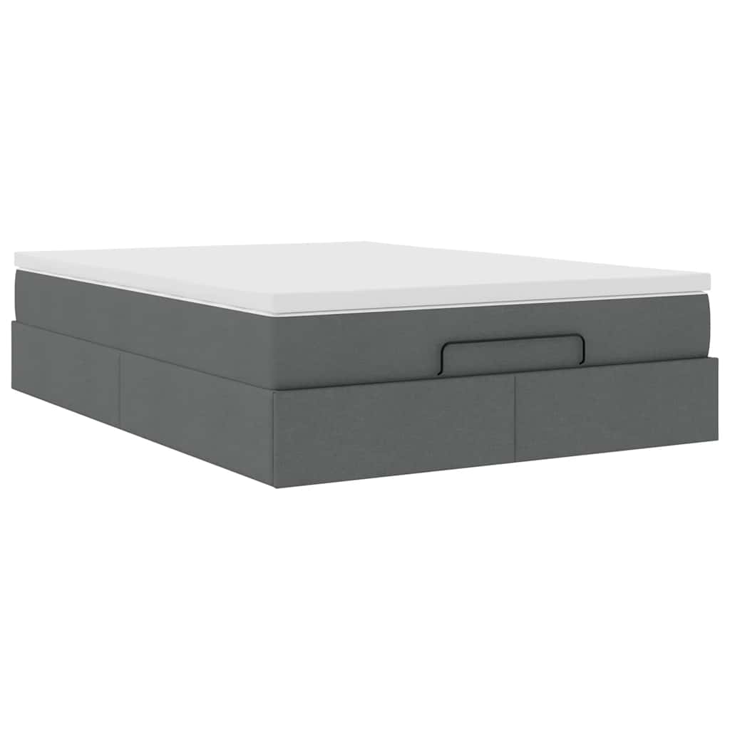 Ottoman bed met matras 140x190cm stof donkergrijs is nu te koop bij PeponiXL, paradijselijk wonen!