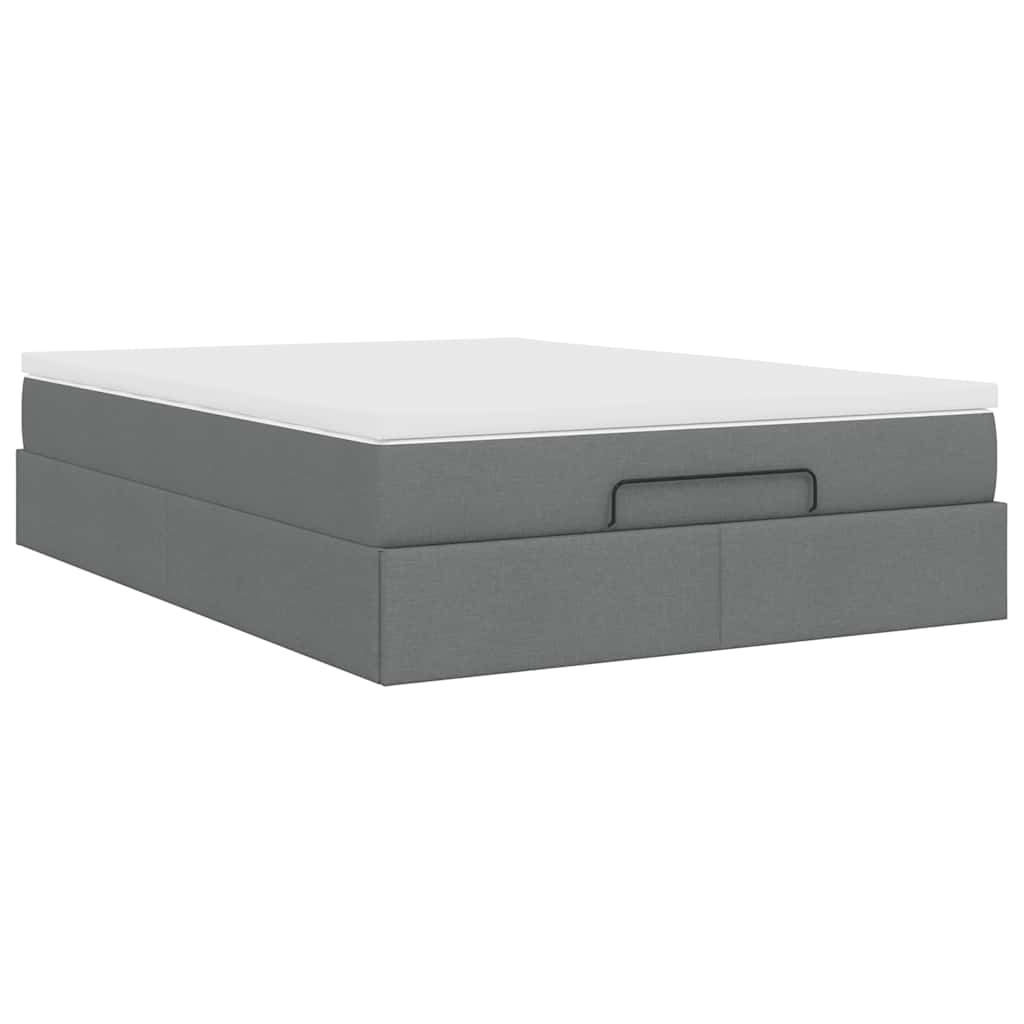 Ottoman bed met matras 140x190cm stof donkergrijs is nu te koop bij PeponiXL, paradijselijk wonen!