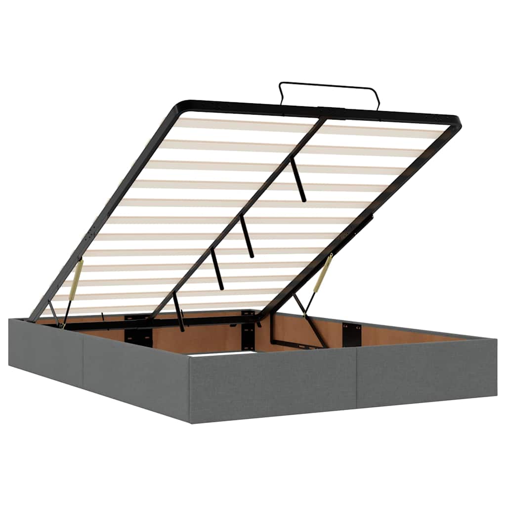 Ottoman bed met matras 140x190cm stof donkergrijs is nu te koop bij PeponiXL, paradijselijk wonen!
