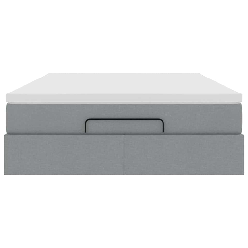 Ottoman bed met matras 140x200cm stof lichtgrijs is nu te koop bij PeponiXL, paradijselijk wonen!
