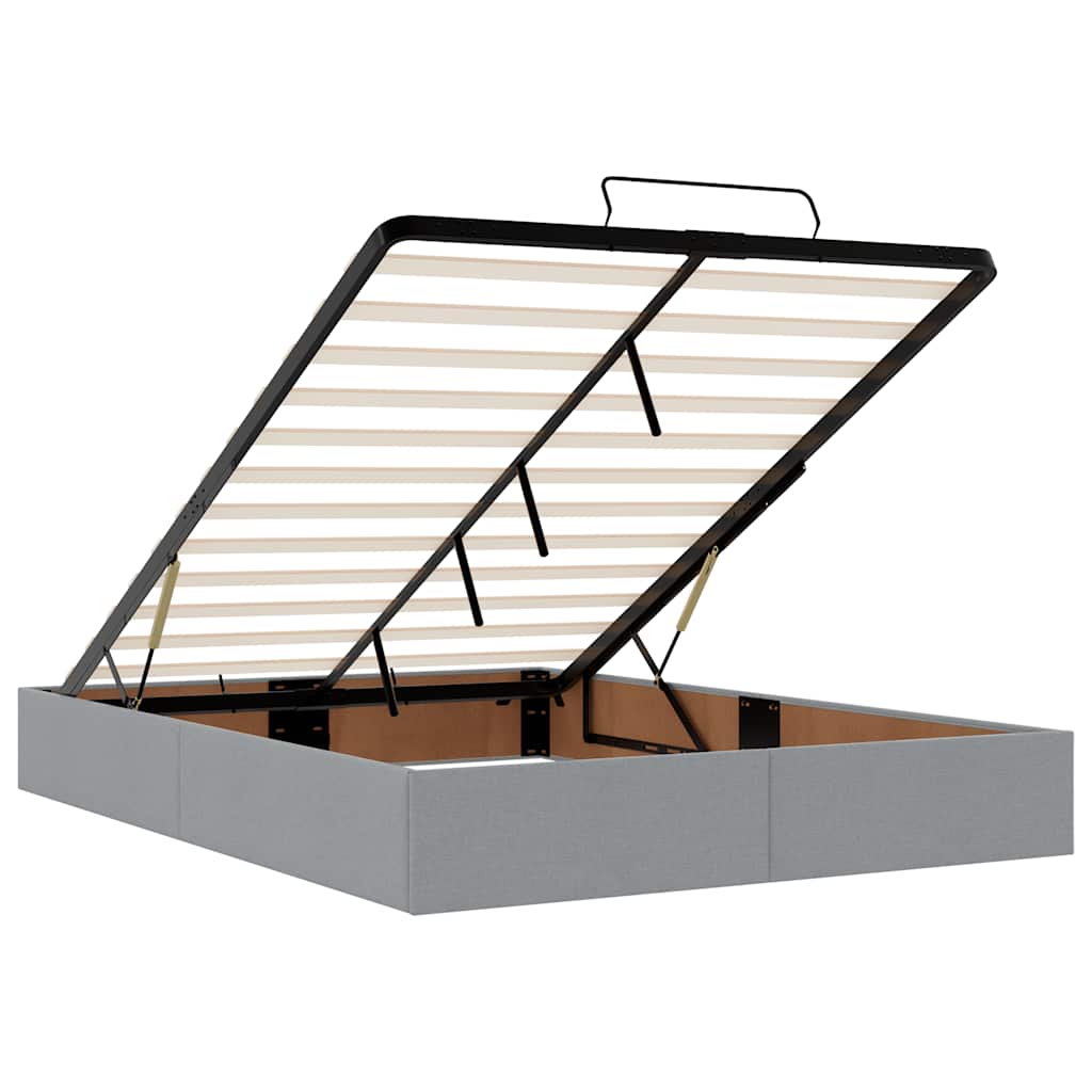 Ottoman bed met matras 140x200cm stof lichtgrijs is nu te koop bij PeponiXL, paradijselijk wonen!