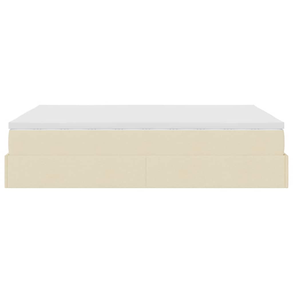 Ottoman bed met matras 140x200cm stof crèmekleurig is nu te koop bij PeponiXL, paradijselijk wonen!