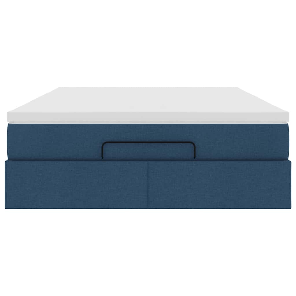 Ottoman bed met matras 140x200cm stof blauw is nu te koop bij PeponiXL, paradijselijk wonen!