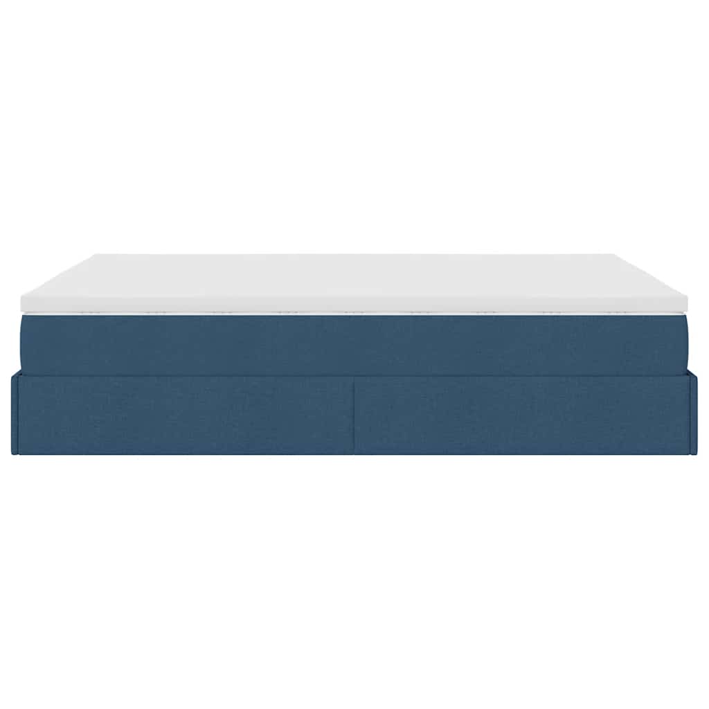 Ottoman bed met matras 140x200cm stof blauw is nu te koop bij PeponiXL, paradijselijk wonen!