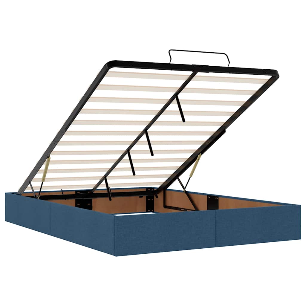 Ottoman bed met matras 140x200cm stof blauw is nu te koop bij PeponiXL, paradijselijk wonen!