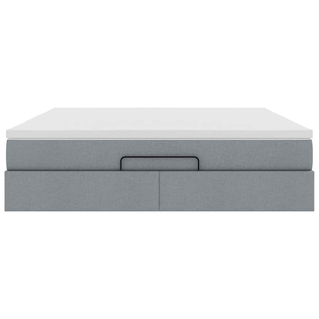 Ottoman bed met matras 160x200cm stof lichtgrijs is nu te koop bij PeponiXL, paradijselijk wonen!