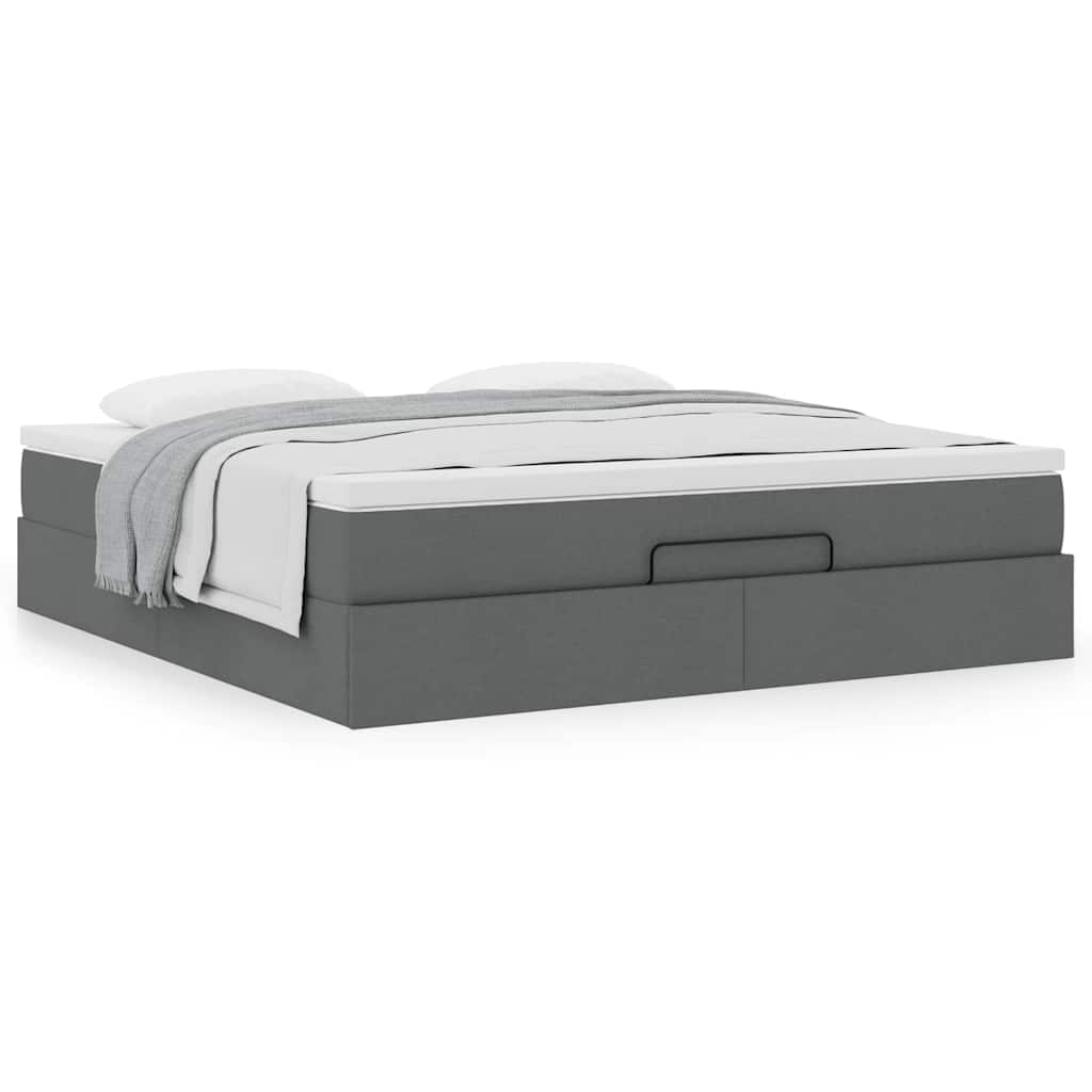 Ottoman bed met matras 160x200cm stof donkergrijs is nu te koop bij PeponiXL, paradijselijk wonen!