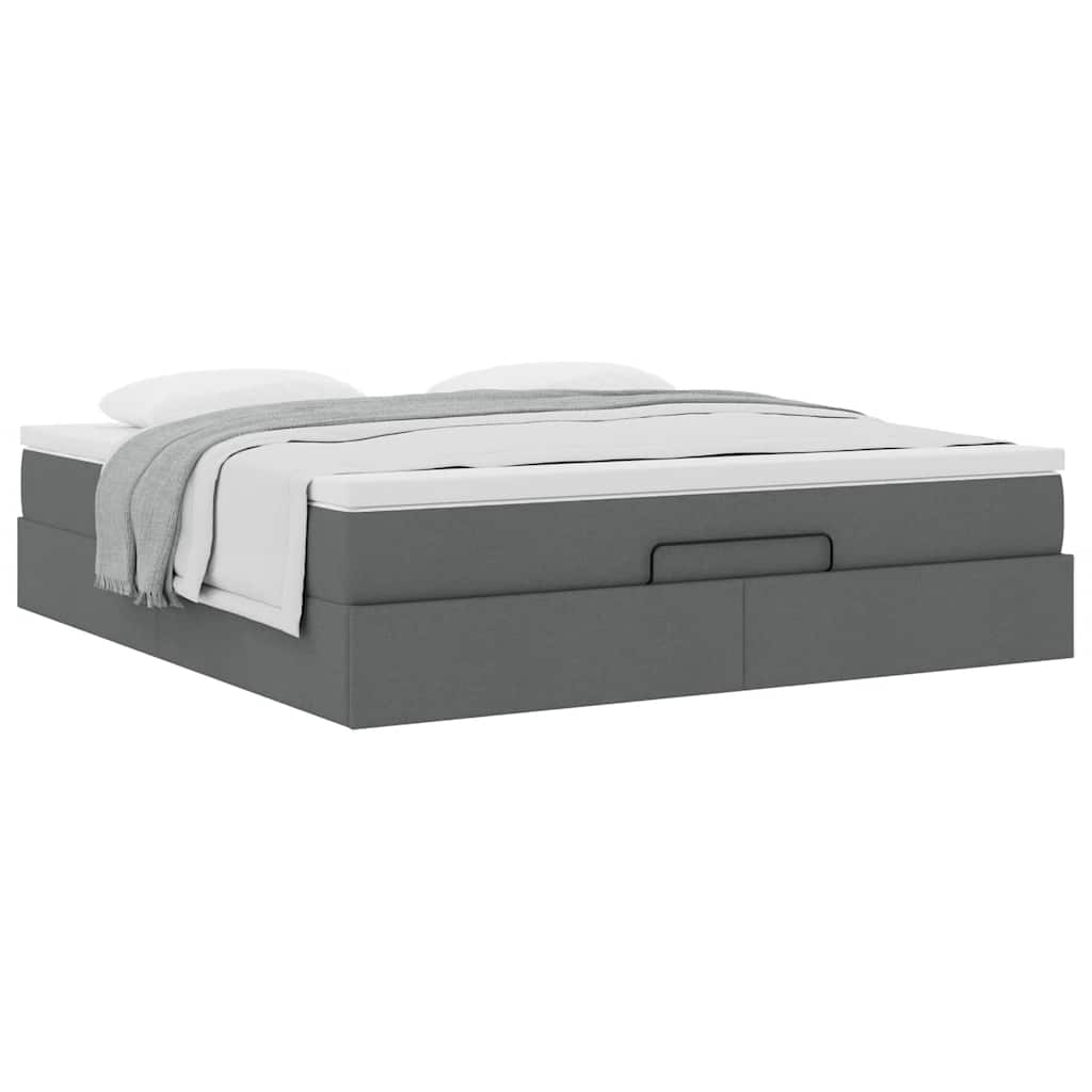 Ottoman bed met matras 160x200cm stof donkergrijs is nu te koop bij PeponiXL, paradijselijk wonen!