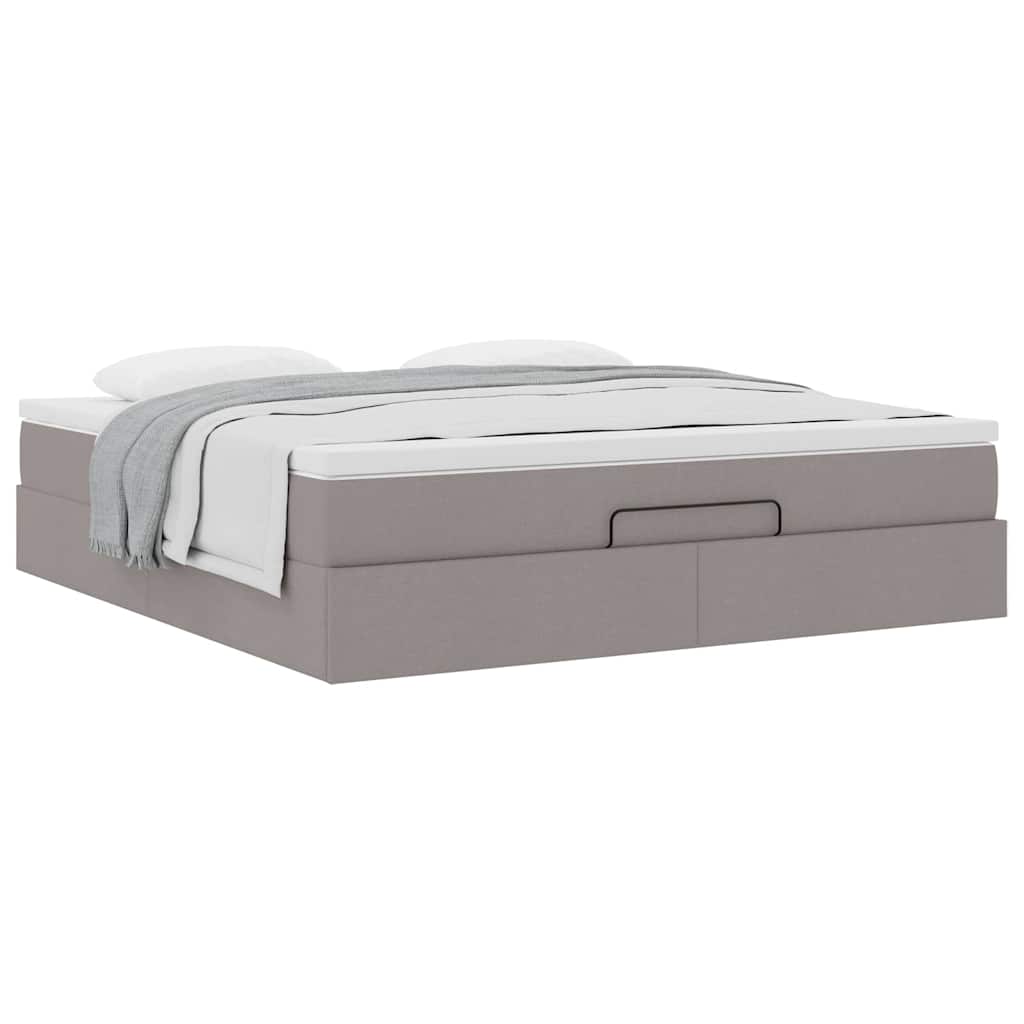Ottoman bed met matras 160x200cm stof taupe is nu te koop bij PeponiXL, paradijselijk wonen!