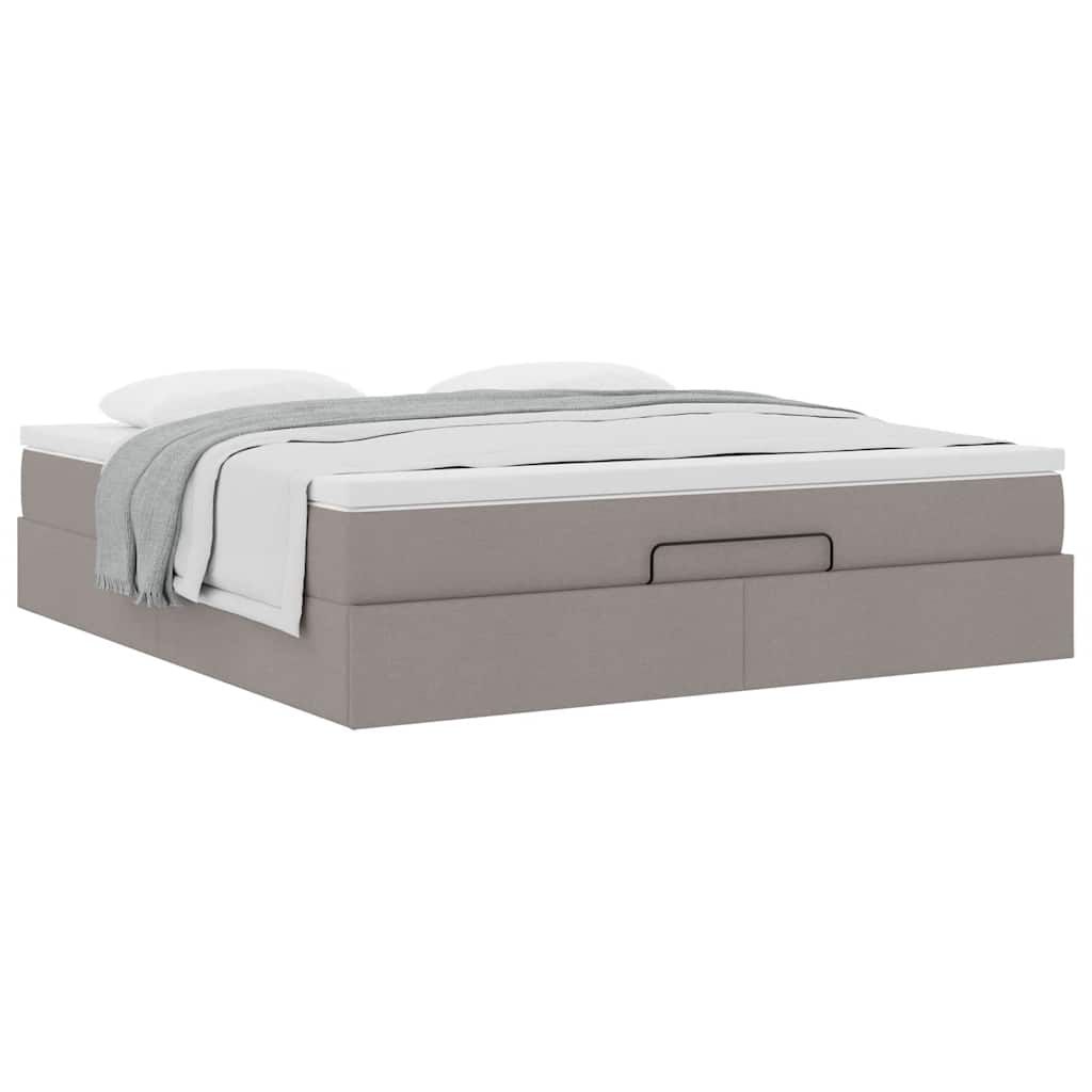 Ottoman bed met matras 160x200cm stof taupe is nu te koop bij PeponiXL, paradijselijk wonen!