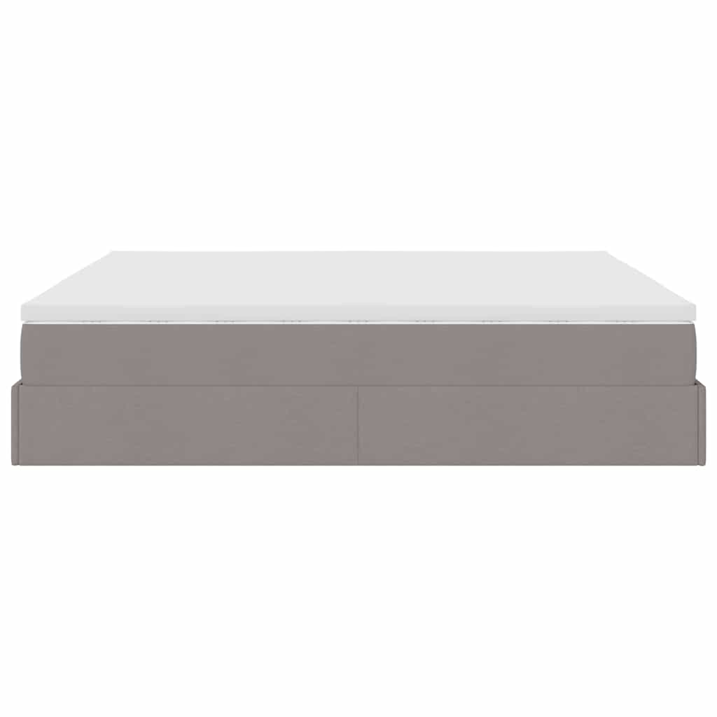 Ottoman bed met matras 160x200cm stof taupe is nu te koop bij PeponiXL, paradijselijk wonen!