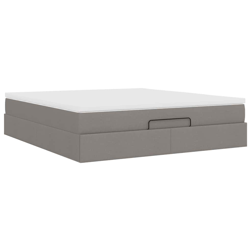 Ottoman bed met matras 160x200cm stof taupe is nu te koop bij PeponiXL, paradijselijk wonen!