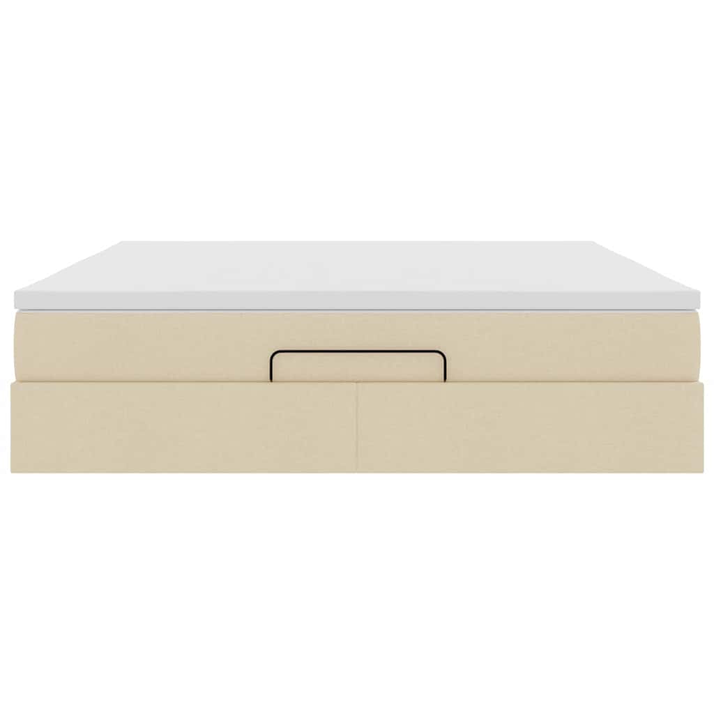 Ottoman bed met matras 160x200cm stof crèmekleurig is nu te koop bij PeponiXL, paradijselijk wonen!