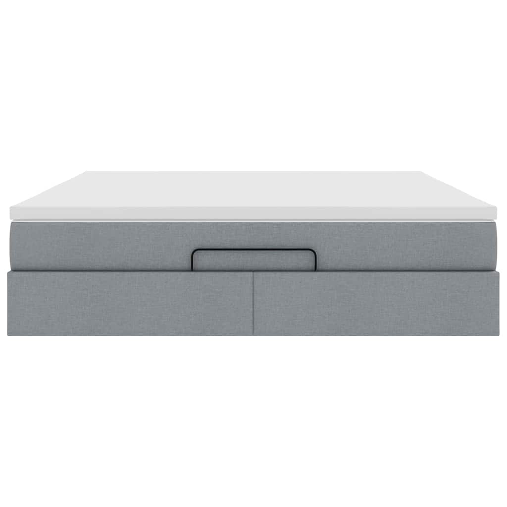 Ottoman bed met matras 180x200cm stof lichtgrijs is nu te koop bij PeponiXL, paradijselijk wonen!
