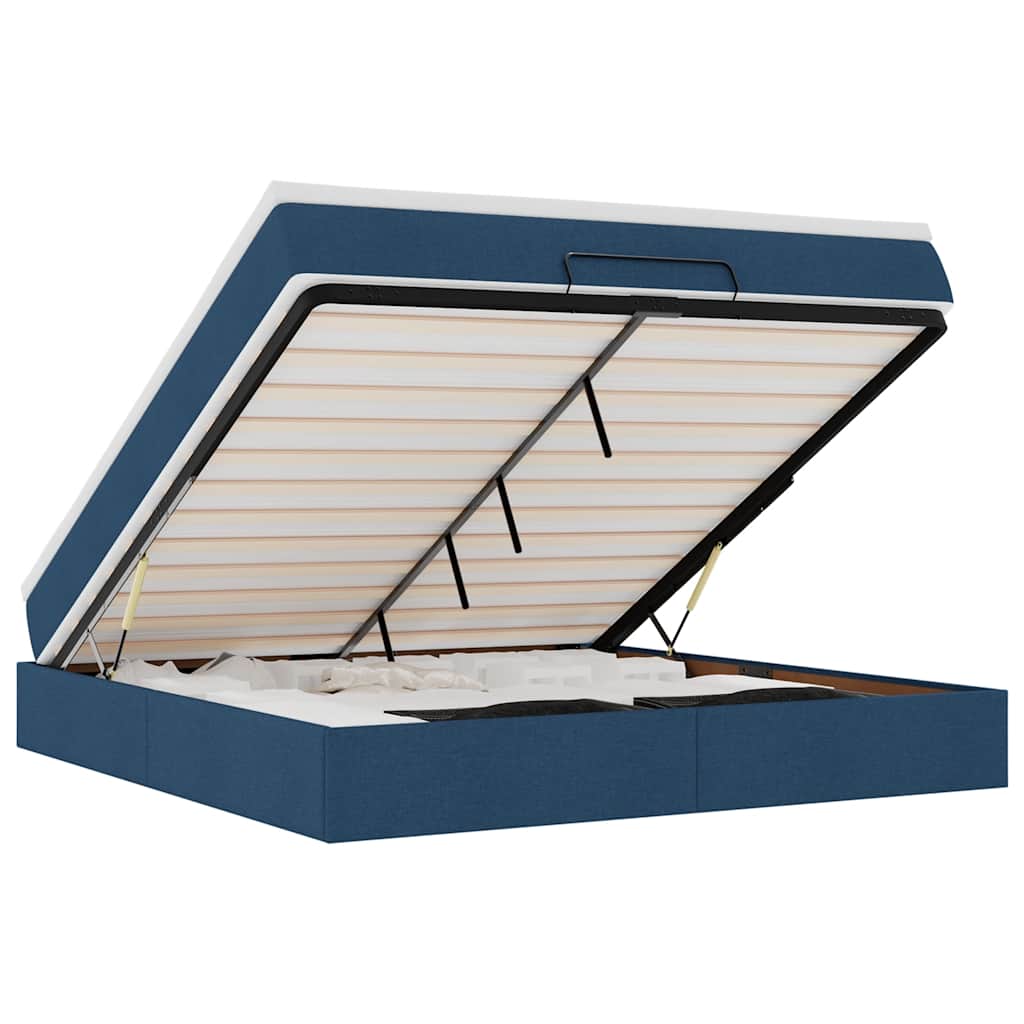 Ottoman bed met matras 180x200cm stof blauw is nu te koop bij PeponiXL, paradijselijk wonen!