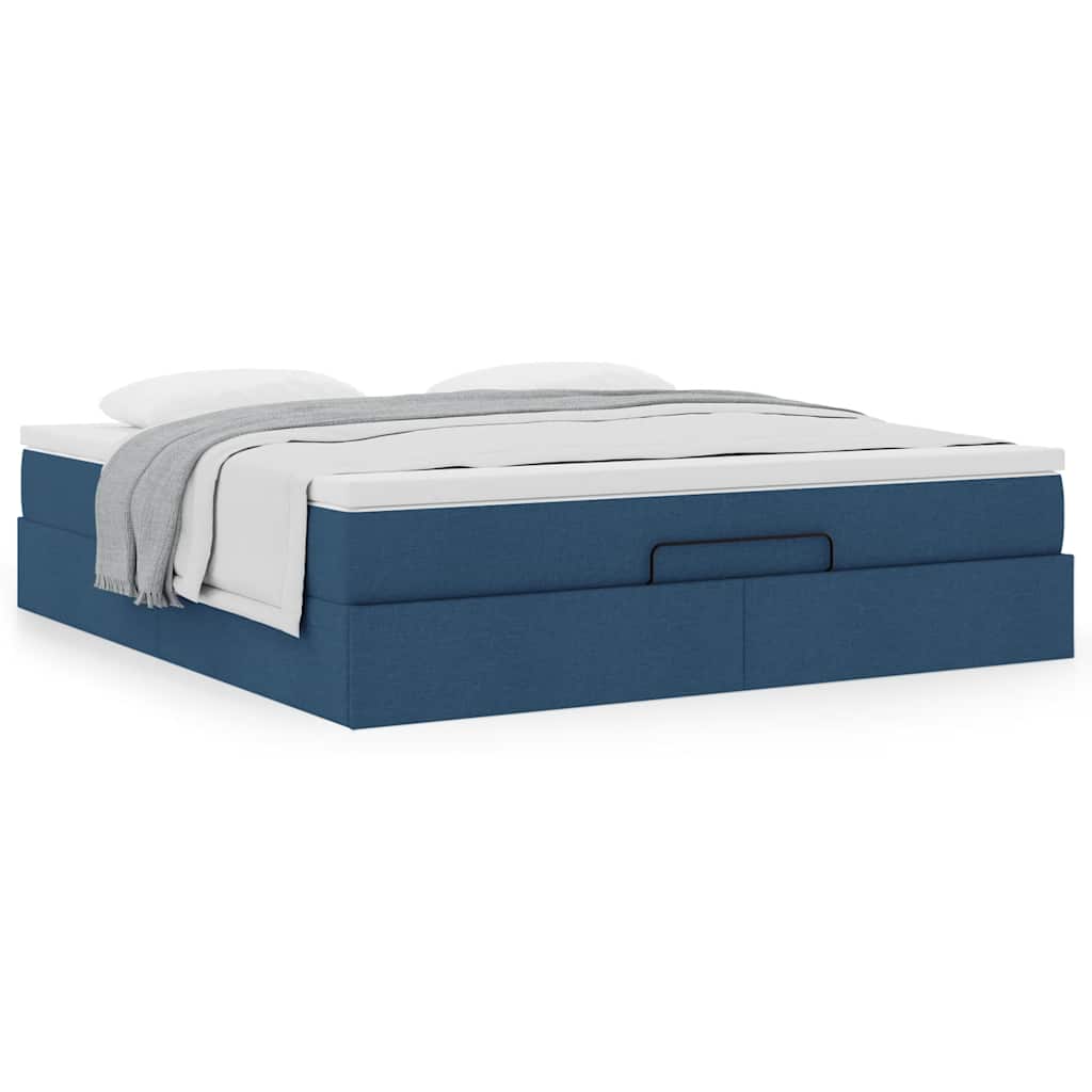 Ottoman bed met matras 180x200cm stof blauw is nu te koop bij PeponiXL, paradijselijk wonen!