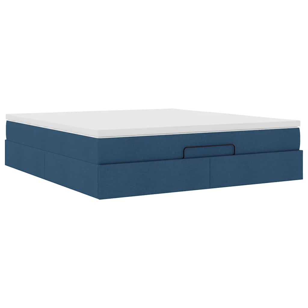 Ottoman bed met matras 180x200cm stof blauw is nu te koop bij PeponiXL, paradijselijk wonen!