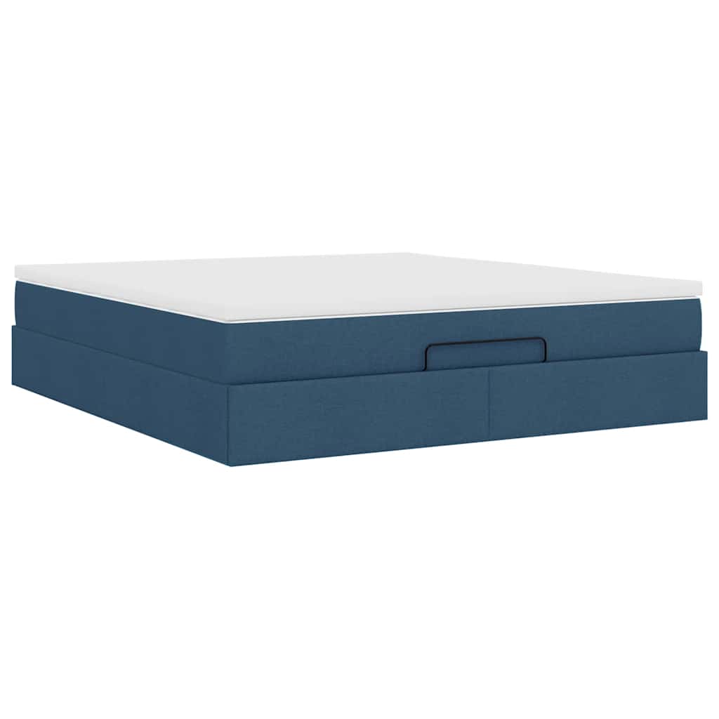 Ottoman bed met matras 180x200cm stof blauw is nu te koop bij PeponiXL, paradijselijk wonen!