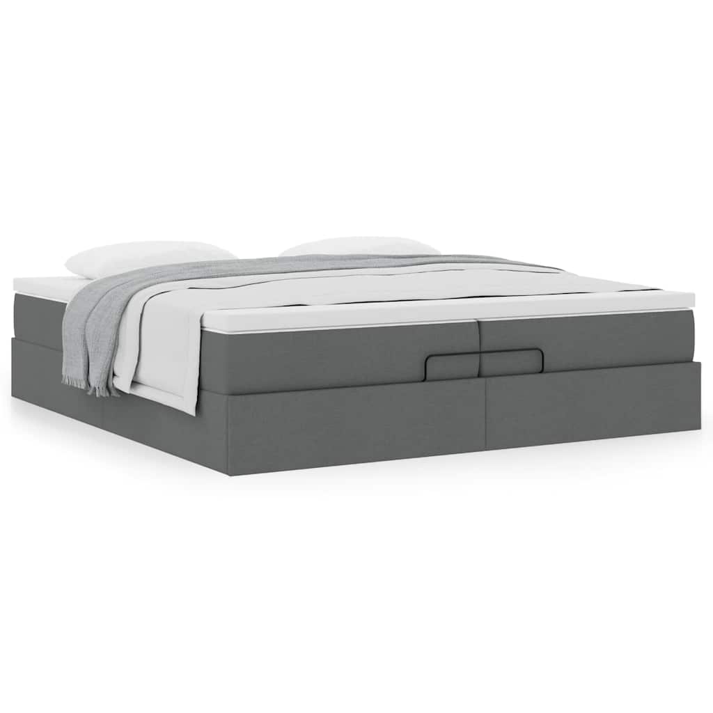 Ottoman bed met matrassen 200x200cm stof donkergrijs is nu te koop bij PeponiXL, paradijselijk wonen!