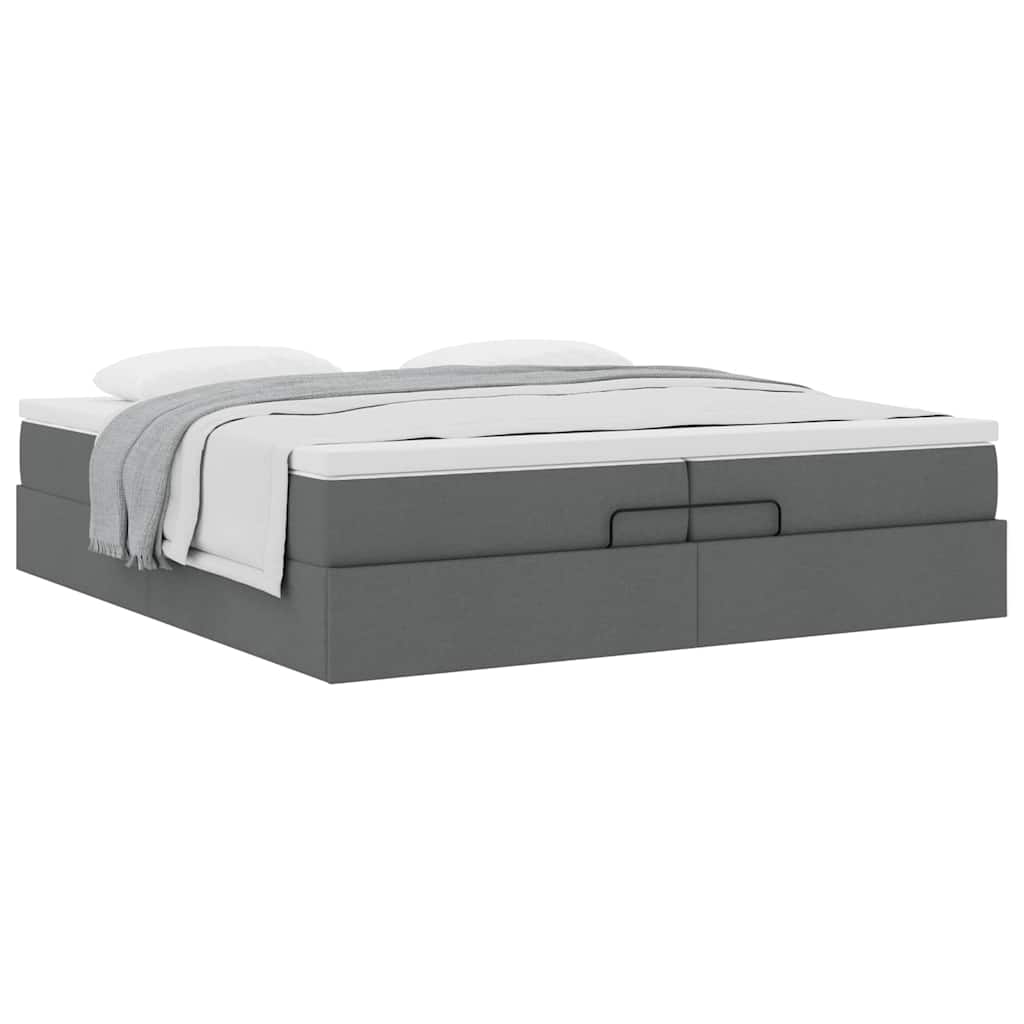 Ottoman bed met matrassen 200x200cm stof donkergrijs is nu te koop bij PeponiXL, paradijselijk wonen!