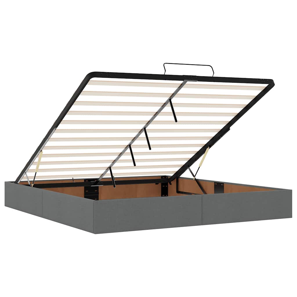 Ottoman bed met matrassen 200x200cm stof donkergrijs is nu te koop bij PeponiXL, paradijselijk wonen!