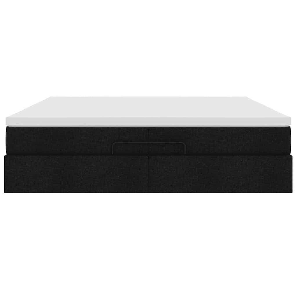 Ottoman bed met matrassen 200x200cm stof zwart