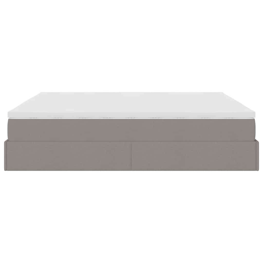 Ottoman bed met matrassen 200x200cm stof taupe is nu te koop bij PeponiXL, paradijselijk wonen!