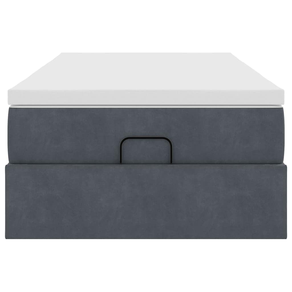 Ottoman bed met matras 90x200cm fluweel donkergrijs is nu te koop bij PeponiXL, paradijselijk wonen!