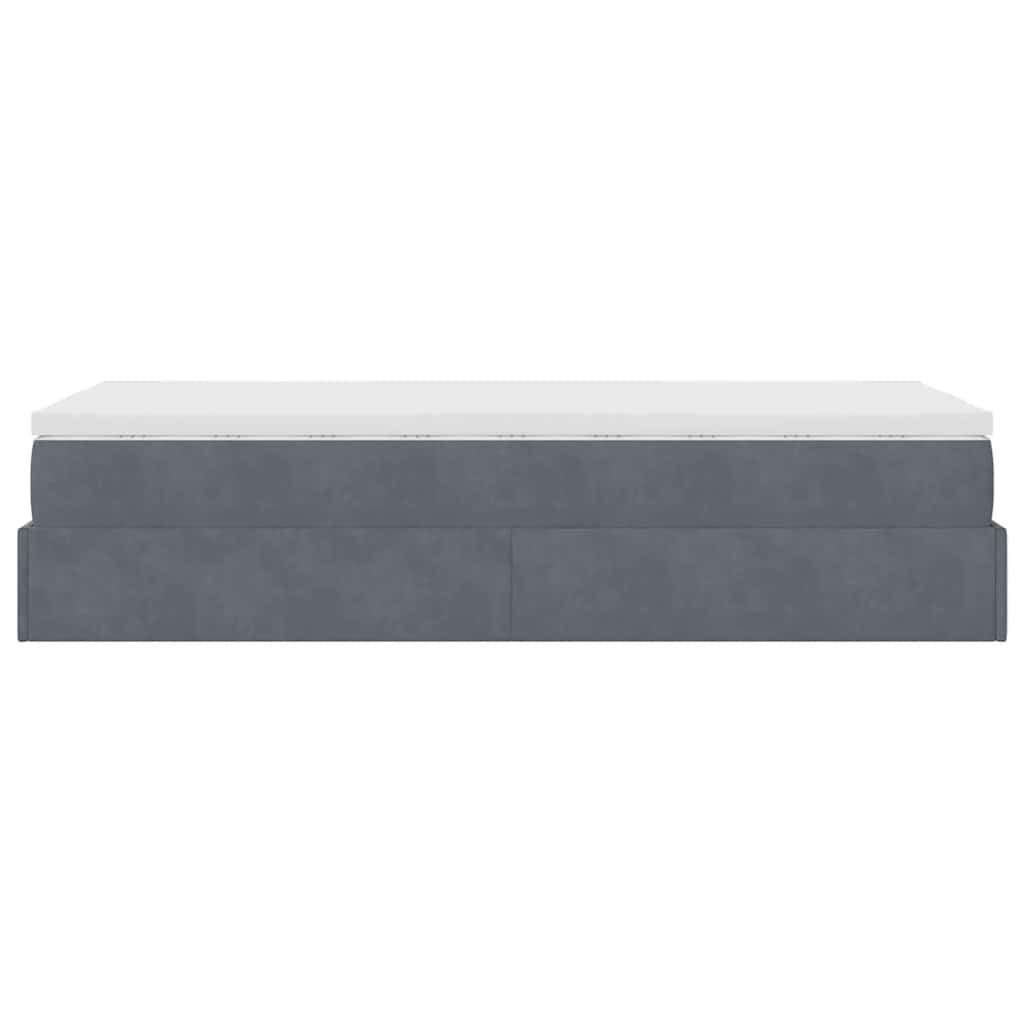 Ottoman bed met matras 90x200cm fluweel donkergrijs is nu te koop bij PeponiXL, paradijselijk wonen!