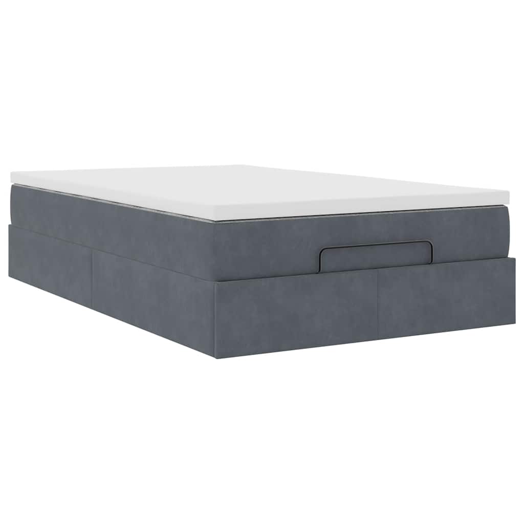 Bed poef met matras 120x190 cm fluweel donkergrijs is nu te koop bij PeponiXL, paradijselijk wonen!