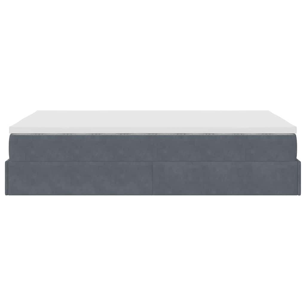 Bed poef met matras 120x190 cm fluweel donkergrijs is nu te koop bij PeponiXL, paradijselijk wonen!