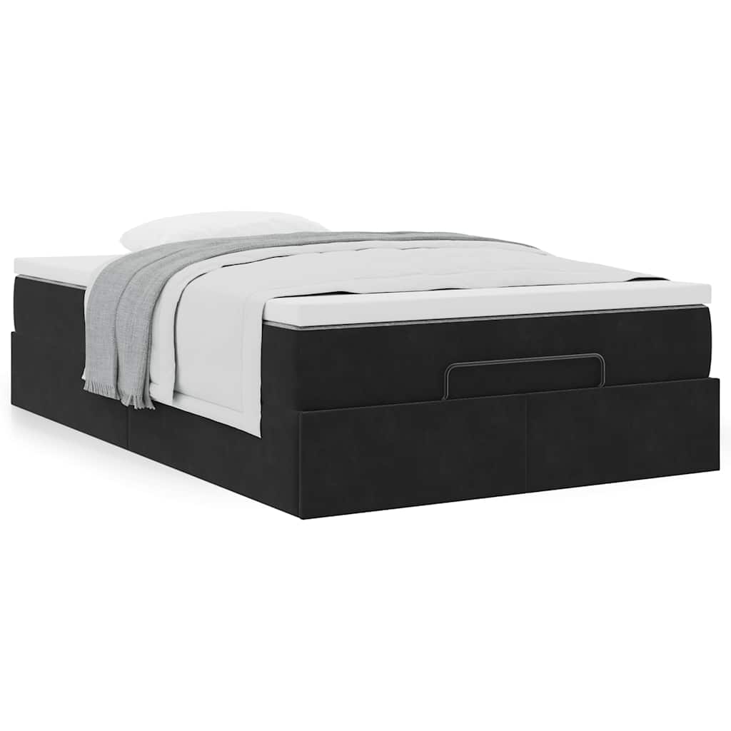 Bed poef met matras 120x190 cm fluweel zwart is nu te koop bij PeponiXL, paradijselijk wonen!
