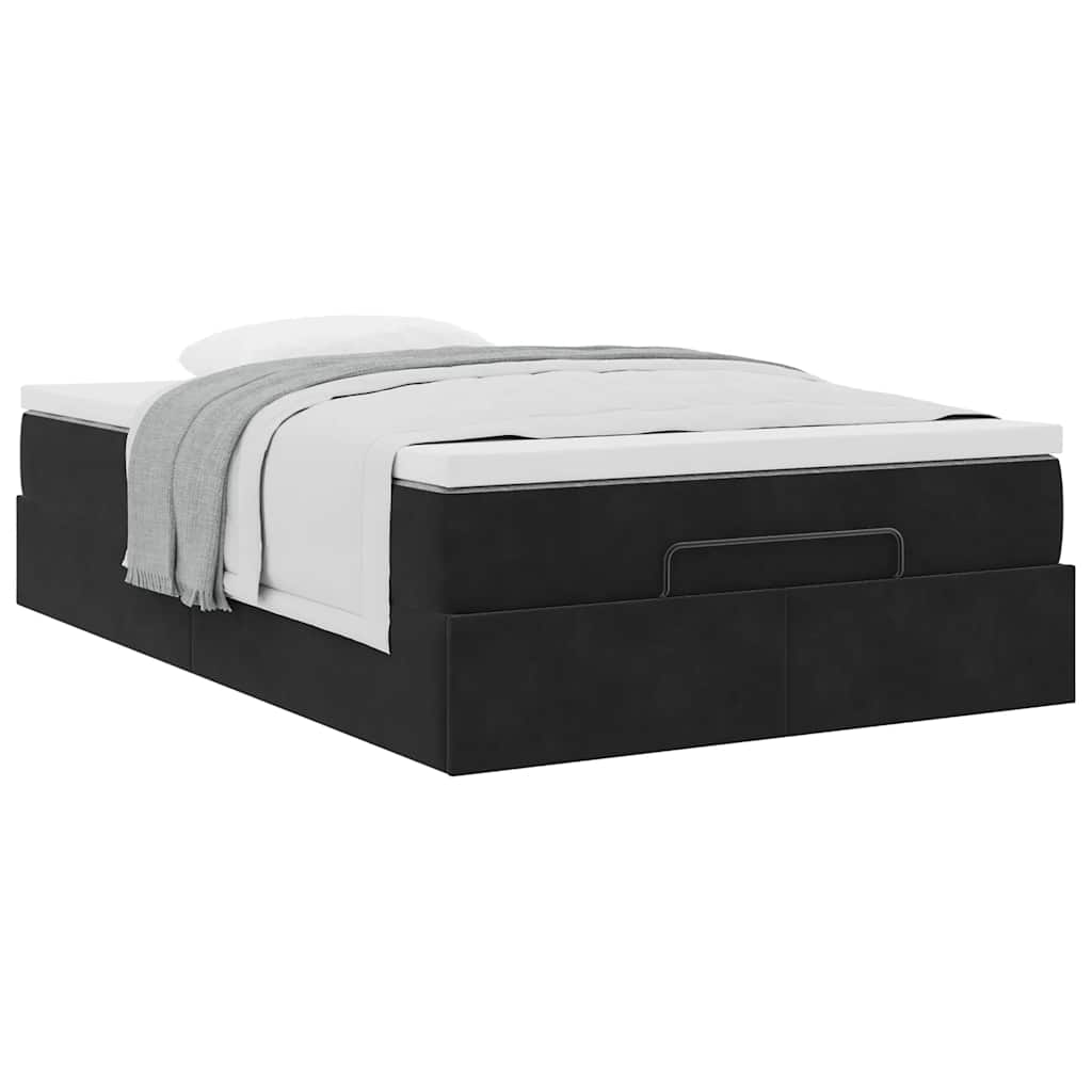Bed poef met matras 120x190 cm fluweel zwart is nu te koop bij PeponiXL, paradijselijk wonen!
