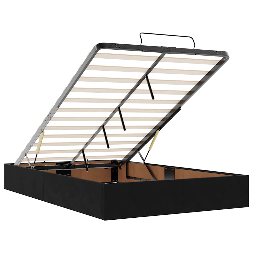 Bed poef met matras 120x190 cm fluweel zwart is nu te koop bij PeponiXL, paradijselijk wonen!