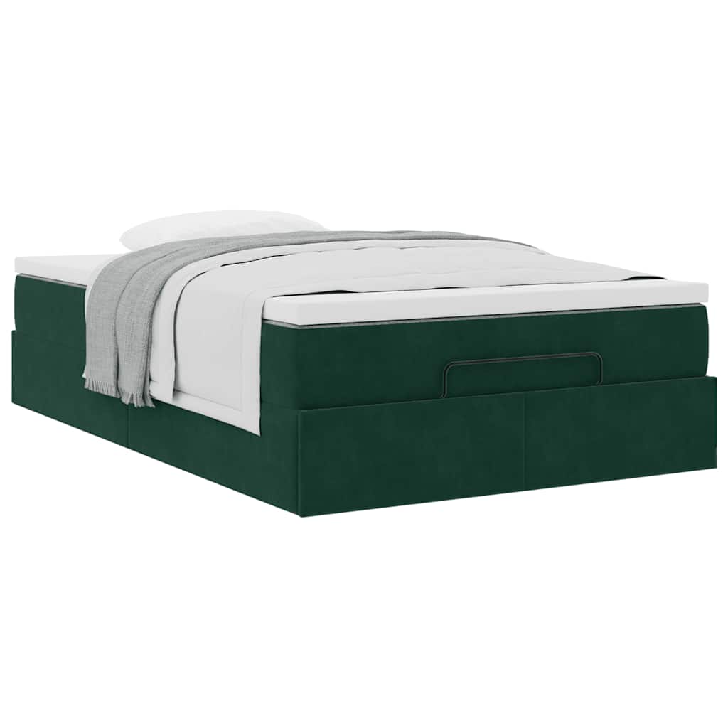 Bed poef met matras 120x190 cm fluweel donkergroen is nu te koop bij PeponiXL, paradijselijk wonen!