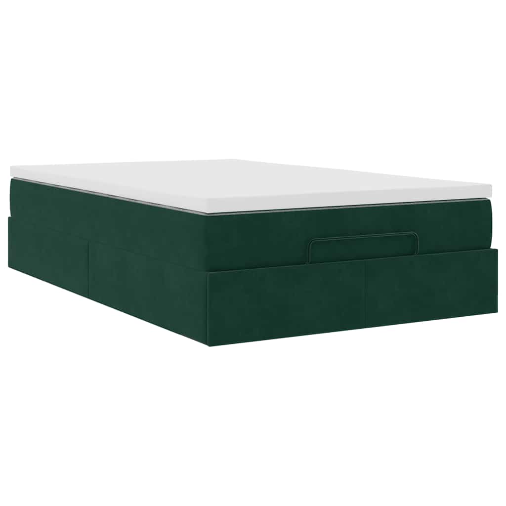 Bed poef met matras 120x190 cm fluweel donkergroen is nu te koop bij PeponiXL, paradijselijk wonen!