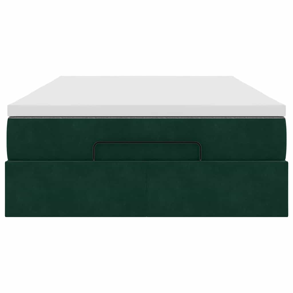 Bed poef met matras 120x190 cm fluweel donkergroen is nu te koop bij PeponiXL, paradijselijk wonen!