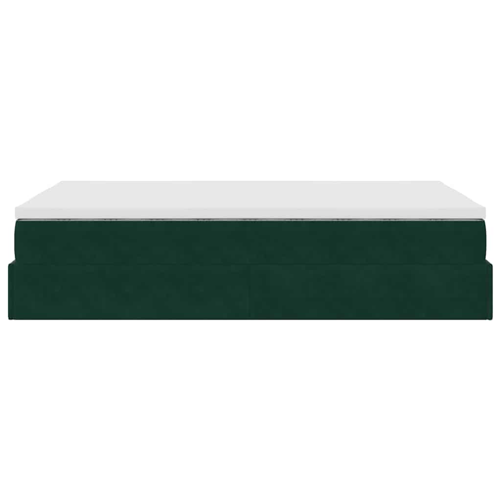 Bed poef met matras 120x190 cm fluweel donkergroen is nu te koop bij PeponiXL, paradijselijk wonen!