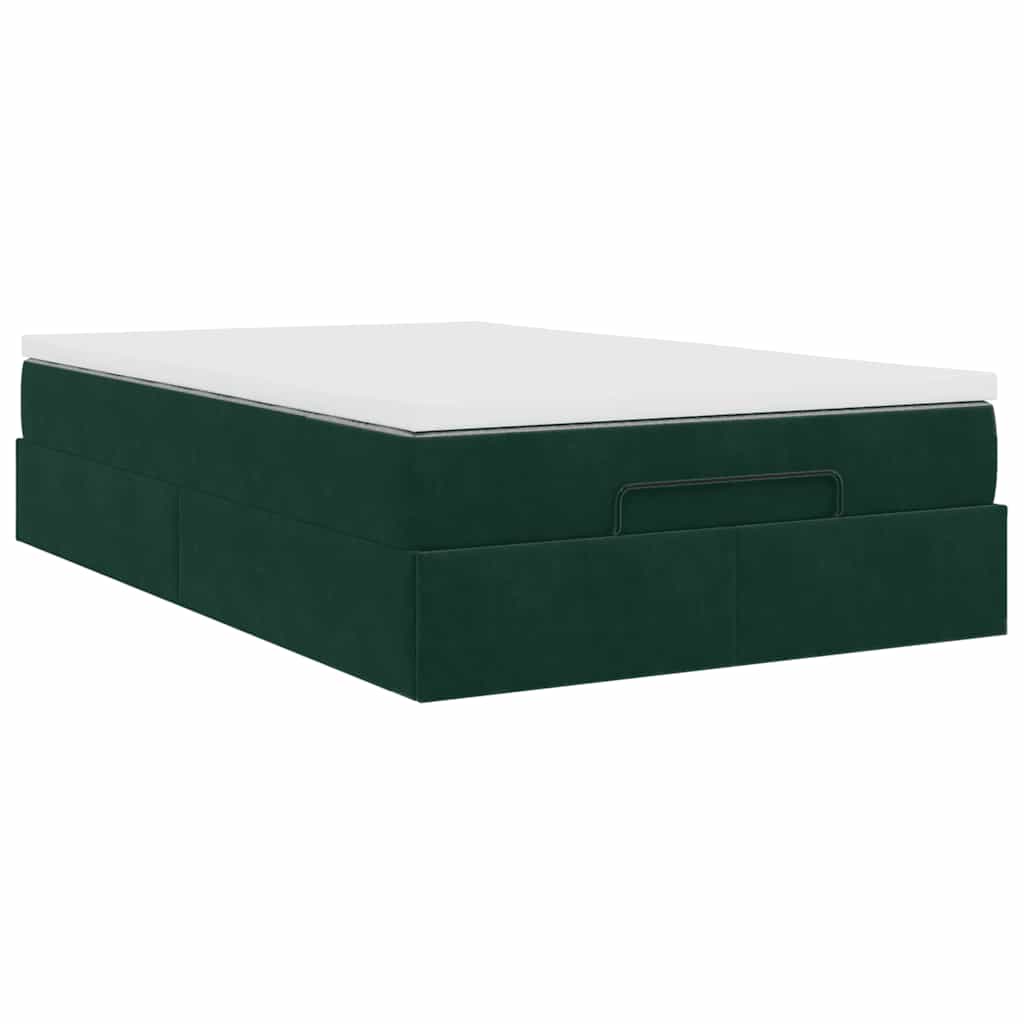 Bed poef met matras 120x190 cm fluweel donkergroen is nu te koop bij PeponiXL, paradijselijk wonen!