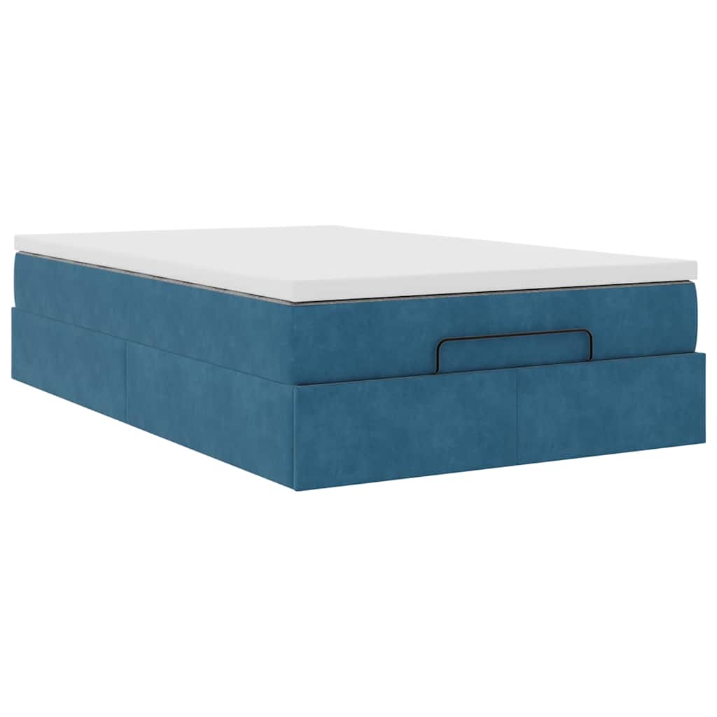 Bed poef met matras 120x190 cm fluweel donkerblauw is nu te koop bij PeponiXL, paradijselijk wonen!