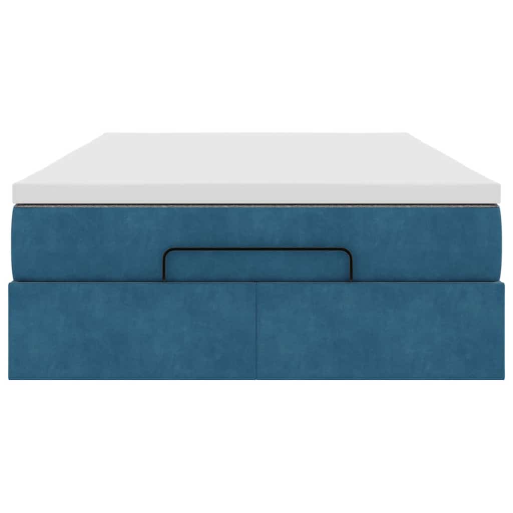 Bed poef met matras 120x190 cm fluweel donkerblauw is nu te koop bij PeponiXL, paradijselijk wonen!